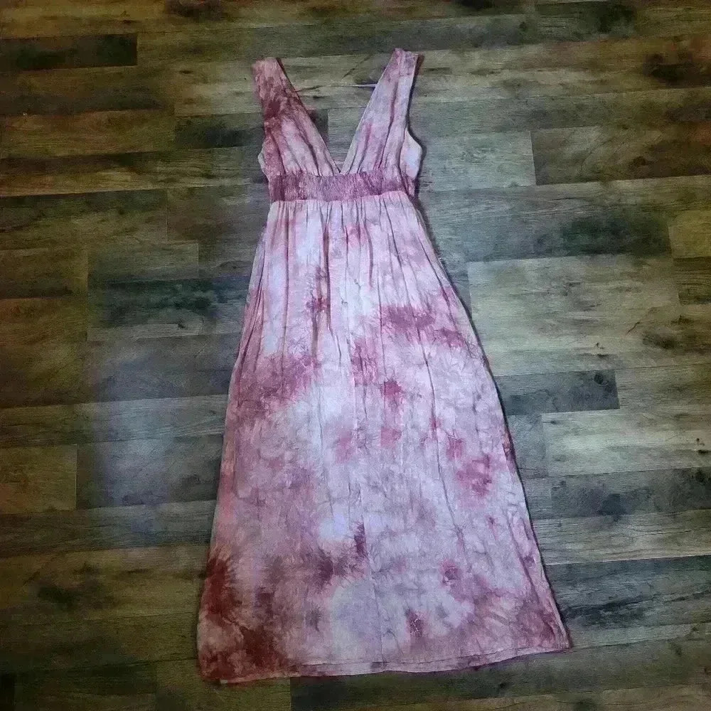 Blush Noir Pink Tye-Dye Maxi Dress Size Medium